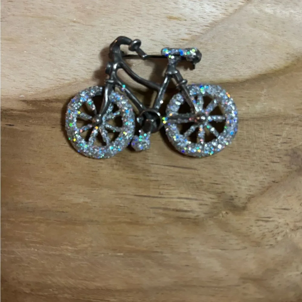 Vintage Sparkling Bicycle Brooch